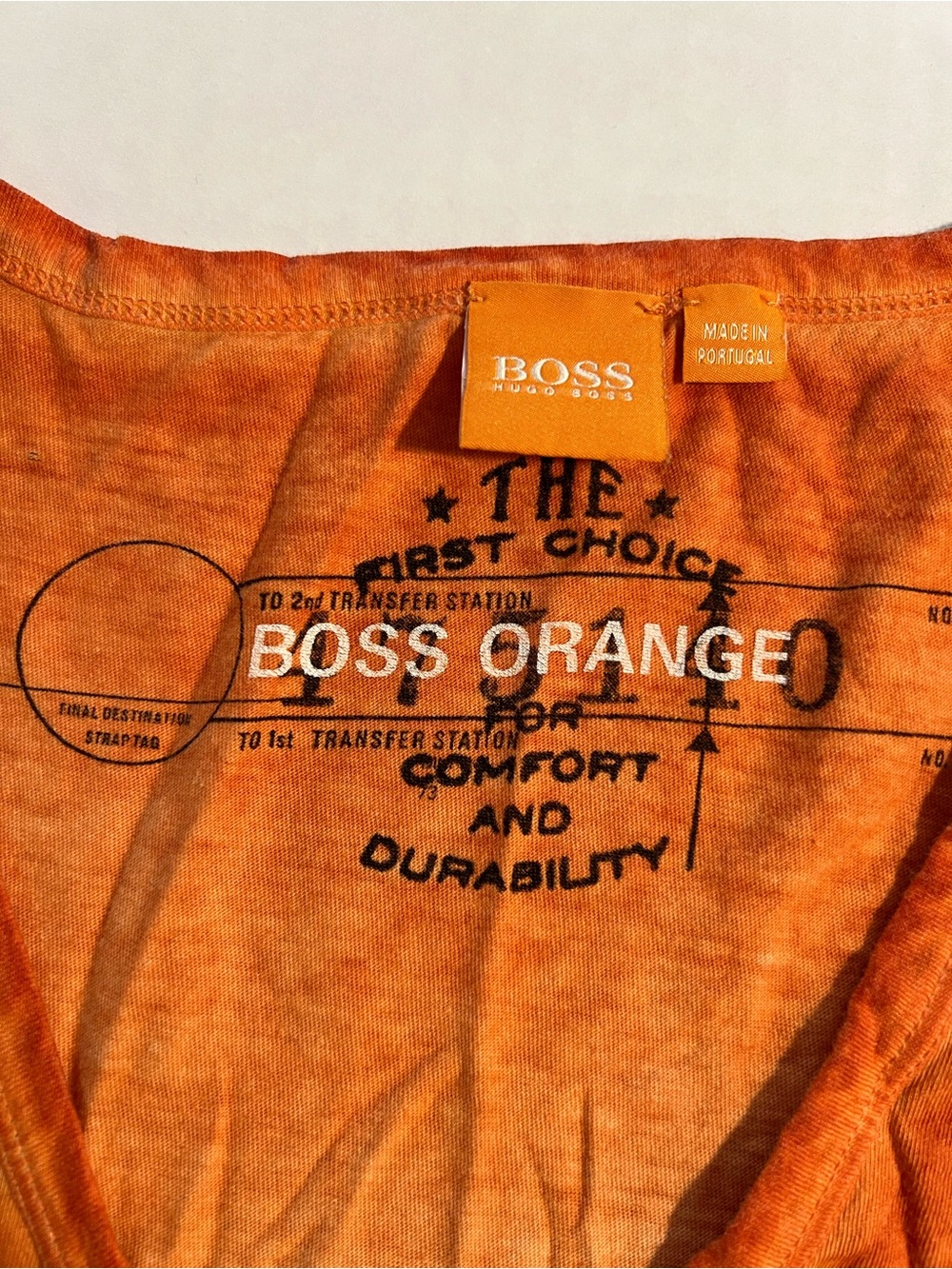 Hugo Boss Orange Toulouse V-Neck Tee Mottled Orange Wash Mens Size Medium - Picture 11 of 14